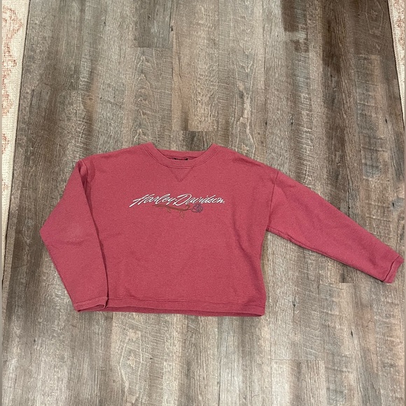 Vintage Harley-Davidson Red Cropped Sweatshirt - Picture 6 of 8